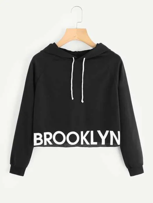 Cropped Hoddie Black Brooklyn