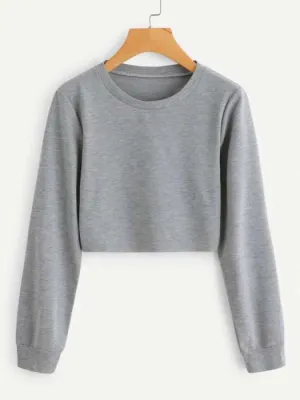 Cropped Sweatshirt Grey