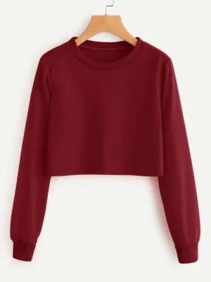 Cropped Sweatshirt Maroon