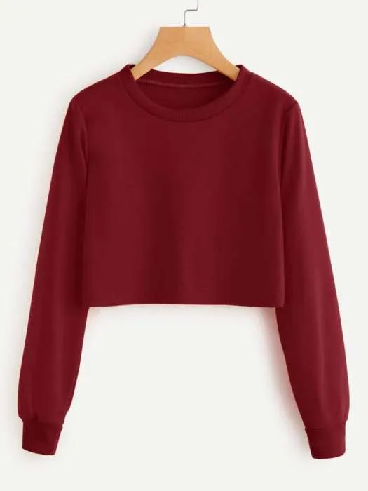 Cropped Sweatshirt Maroon