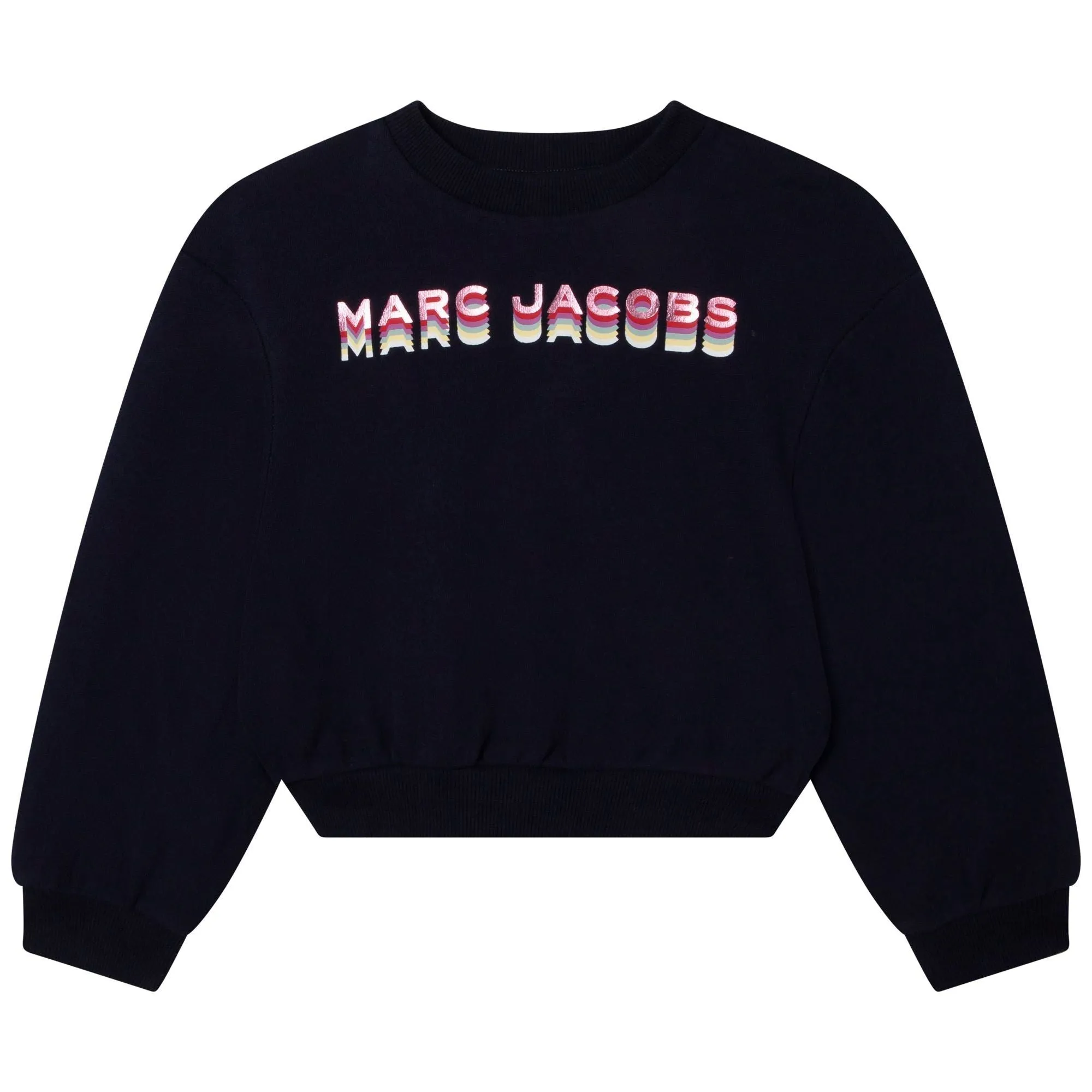 Cropped Sweatshirt With Print - Navy