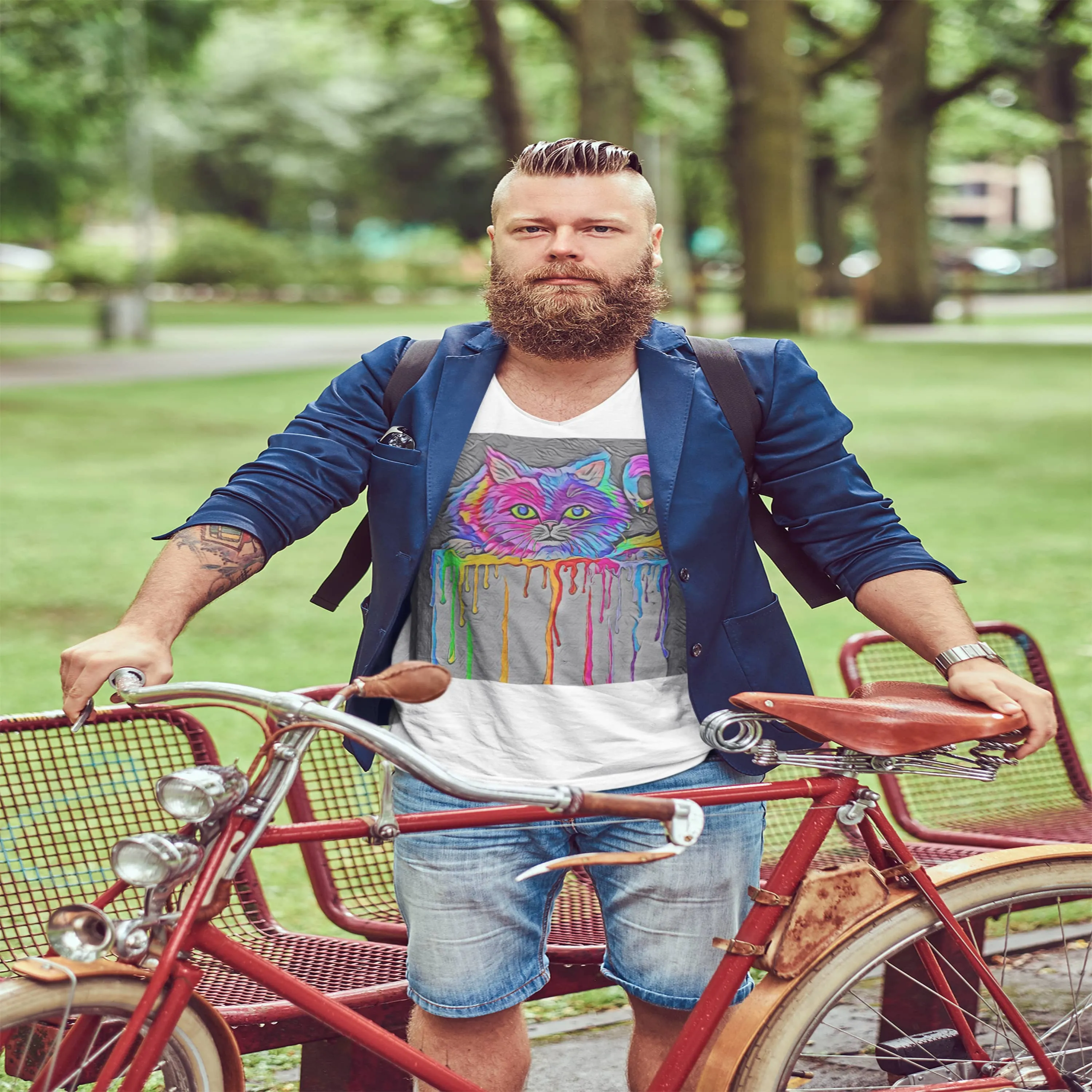 Curioso in Technicolor V-Neck Tee
