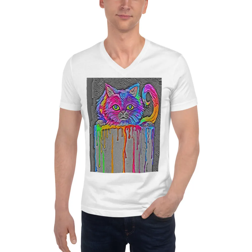 Curioso in Technicolor V-Neck Tee