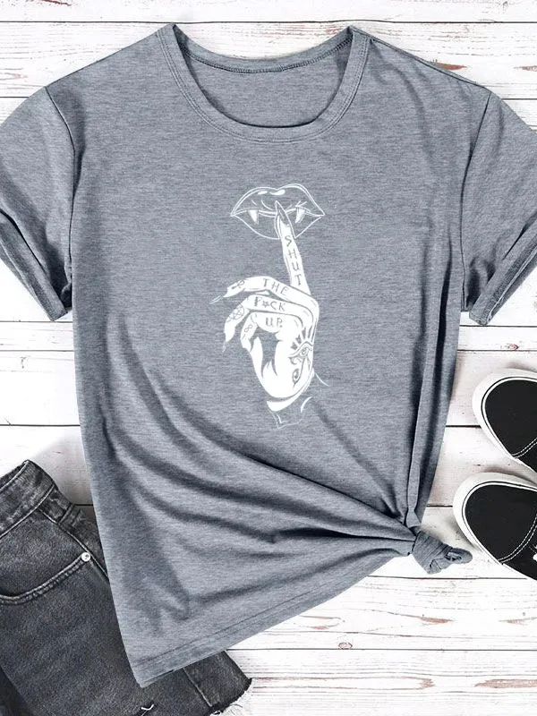 Cute Women's T-shirt - Gothic, Punk, with Short Sleeves