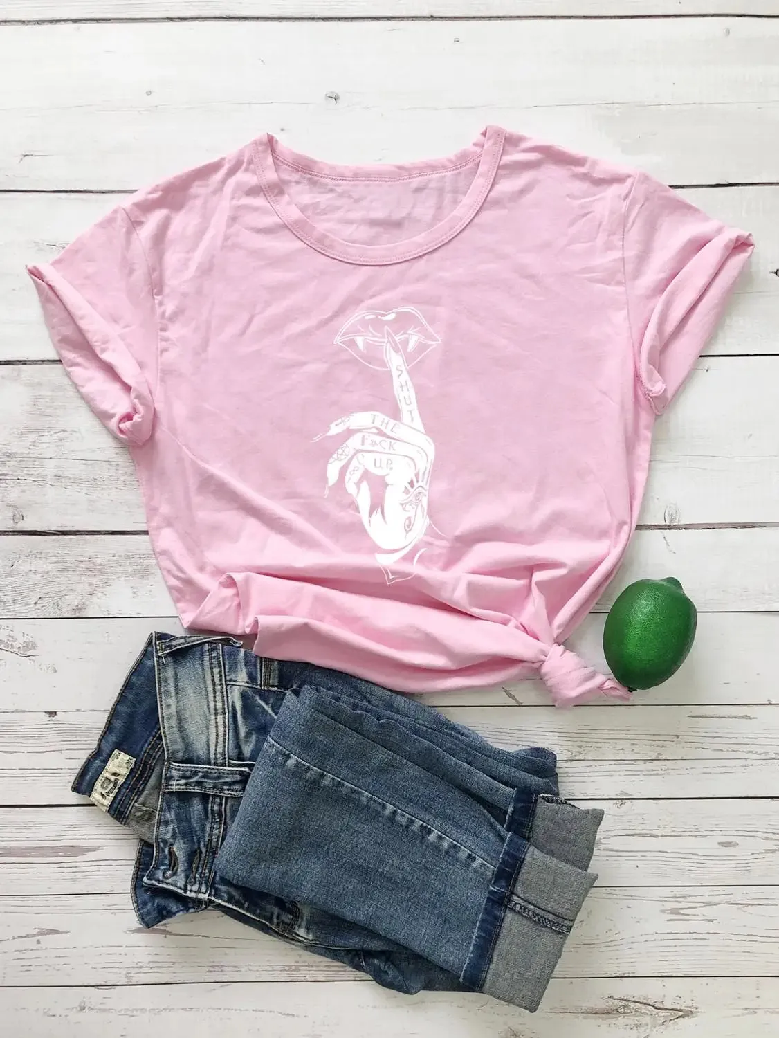 Cute Women's T-shirt - Gothic, Punk, with Short Sleeves