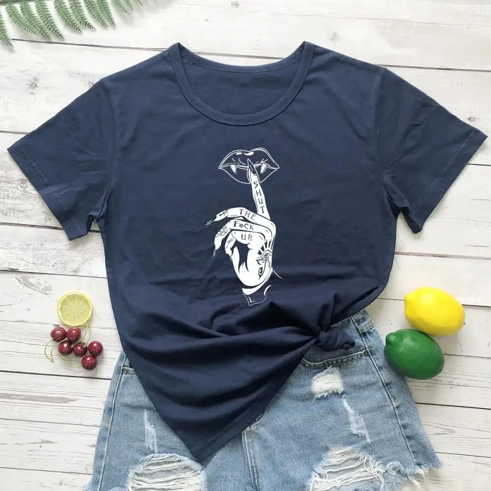 Cute Women's T-shirt - Gothic, Punk, with Short Sleeves
