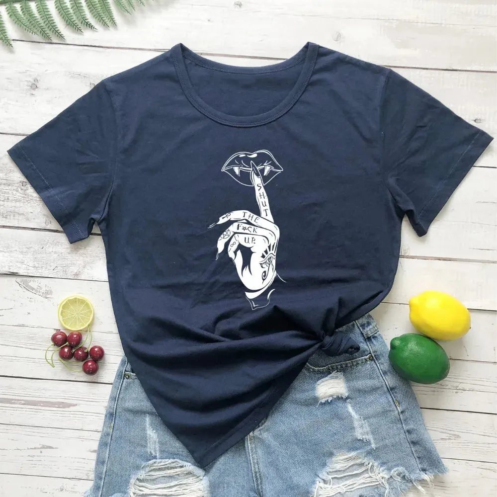 Cute Women's T-shirt - Gothic, Punk, with Short Sleeves