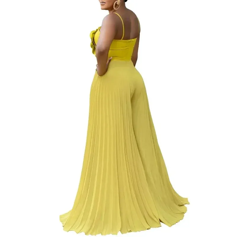 Dashiki African Women Jumpsuits For Summer Spring Sleeveless Loose Fashion Streetwear Overalls Wide Leg Pants Trousers 2025