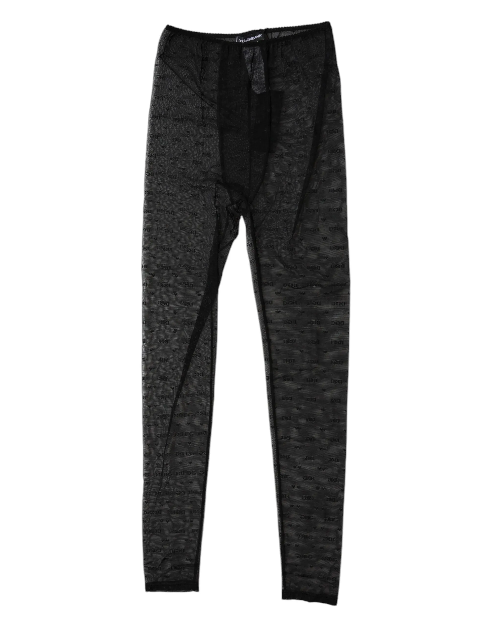 Dolce & Gabbana Black Logo Lace Lingerie Tights Pants Underwear