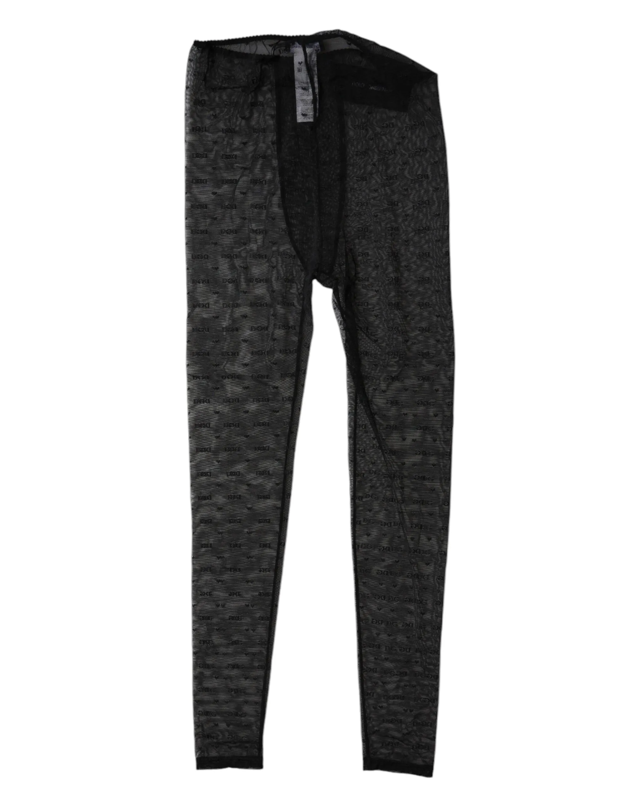 Dolce & Gabbana Black Logo Lace Lingerie Tights Pants Underwear