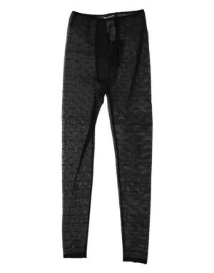 Dolce & Gabbana Black Logo Lace Lingerie Tights Pants Underwear