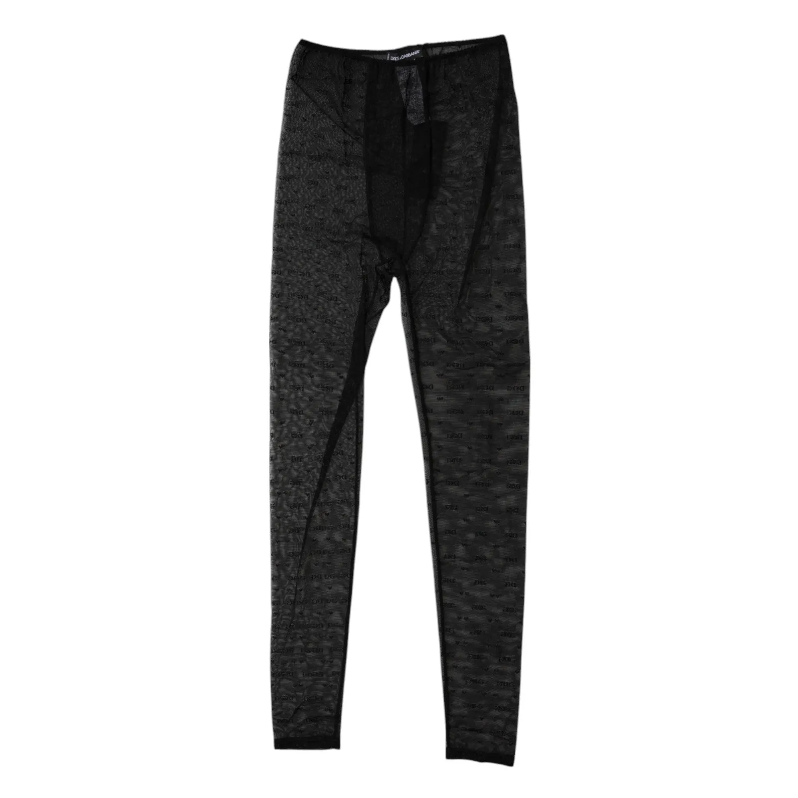 Dolce & Gabbana Black Logo Lace Lingerie Tights Pants Underwear