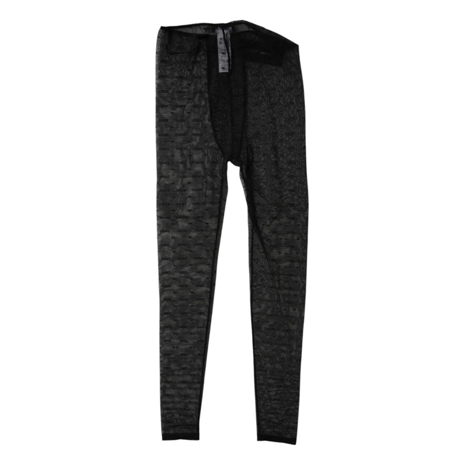 Dolce & Gabbana Black Logo Lace Lingerie Tights Pants Underwear