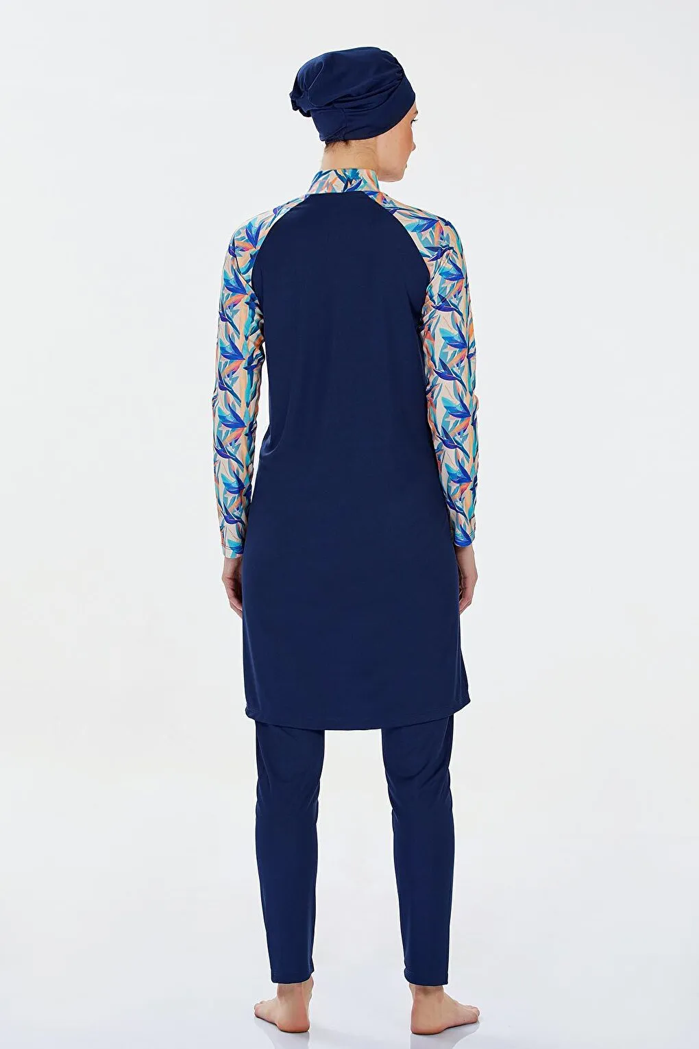Elastane Fully Covered Hijab Swimsuit Mıren 9235 Dark Navy Blue