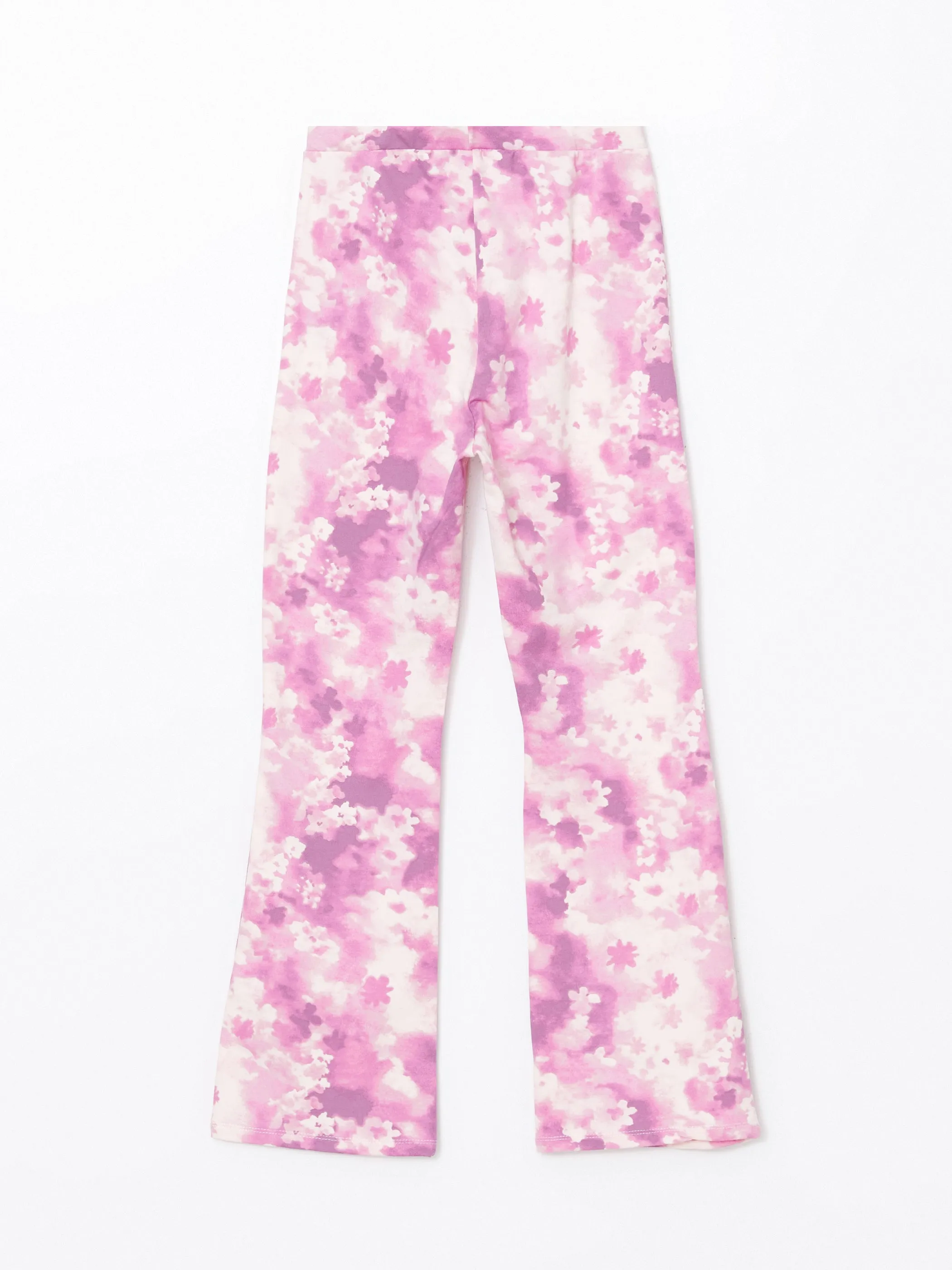 Elastic Waist Batik Patterned Spanish Leg Girls Leggings