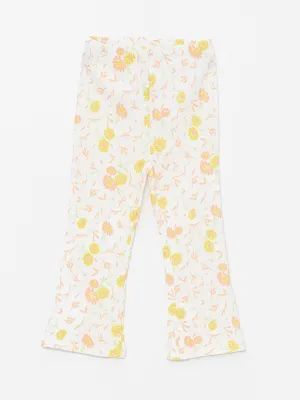 Elastic Waist Floral Patterned Baby Girl Tights