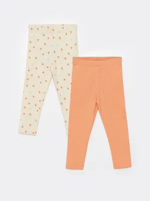 Elastic Waist Patterned Baby Girl Tights 2-Pack Set