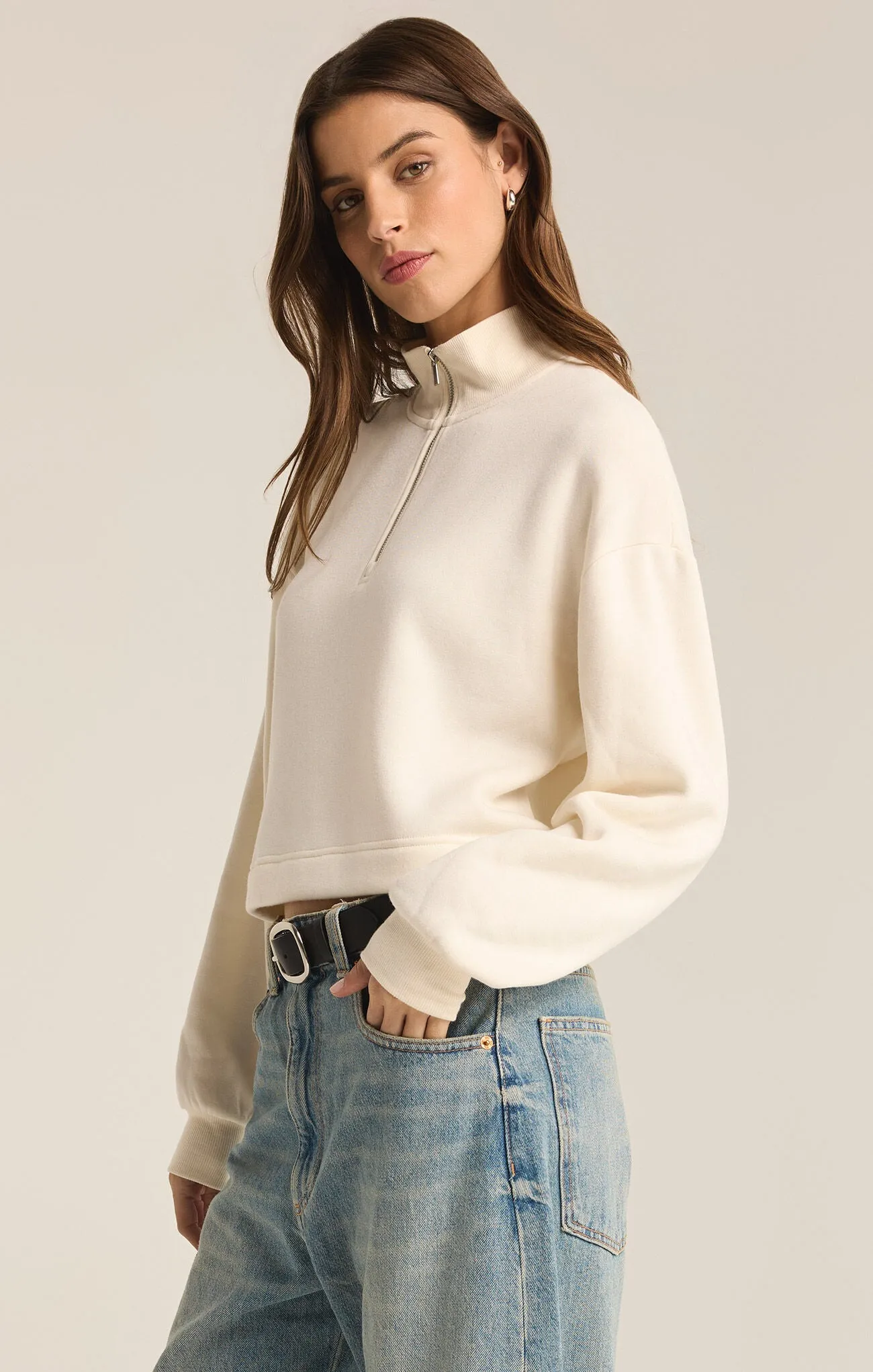 Feeling the Moment Sweatshirt in Sea Salt