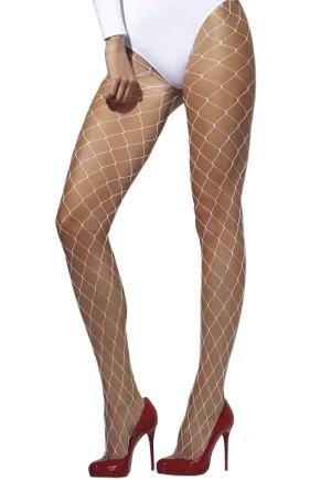 Fever White Diamond Net Tights