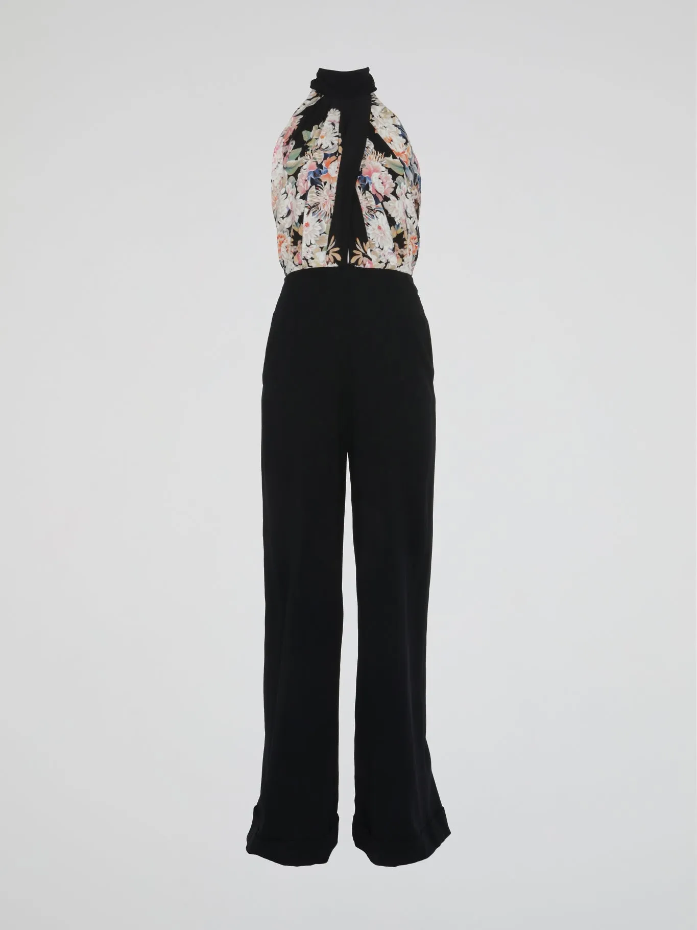 Floral Print Halter Neck Jumpsuit