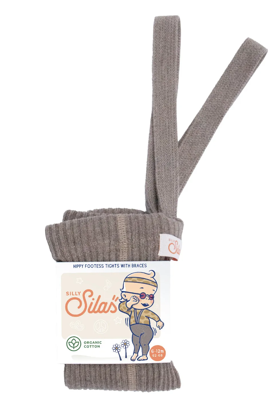 FOOTLESS HIPPY SILLY SILAS TIGHTS WITH BRACES COCOA