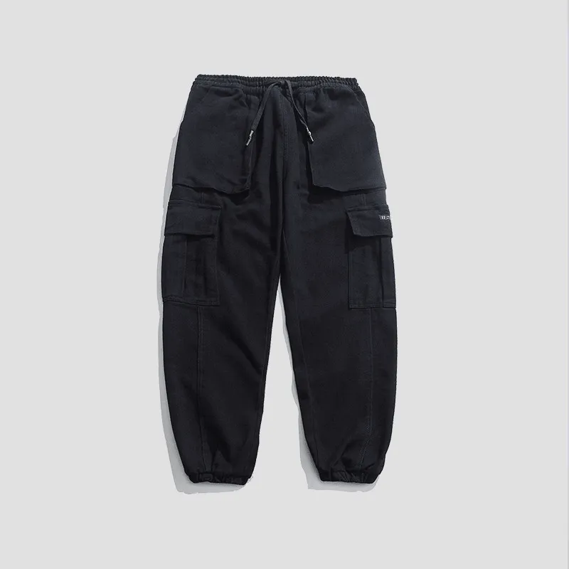 Functional Wind Overalls Casual Trousers Spring and Autumn Loose Drawstring Trousers