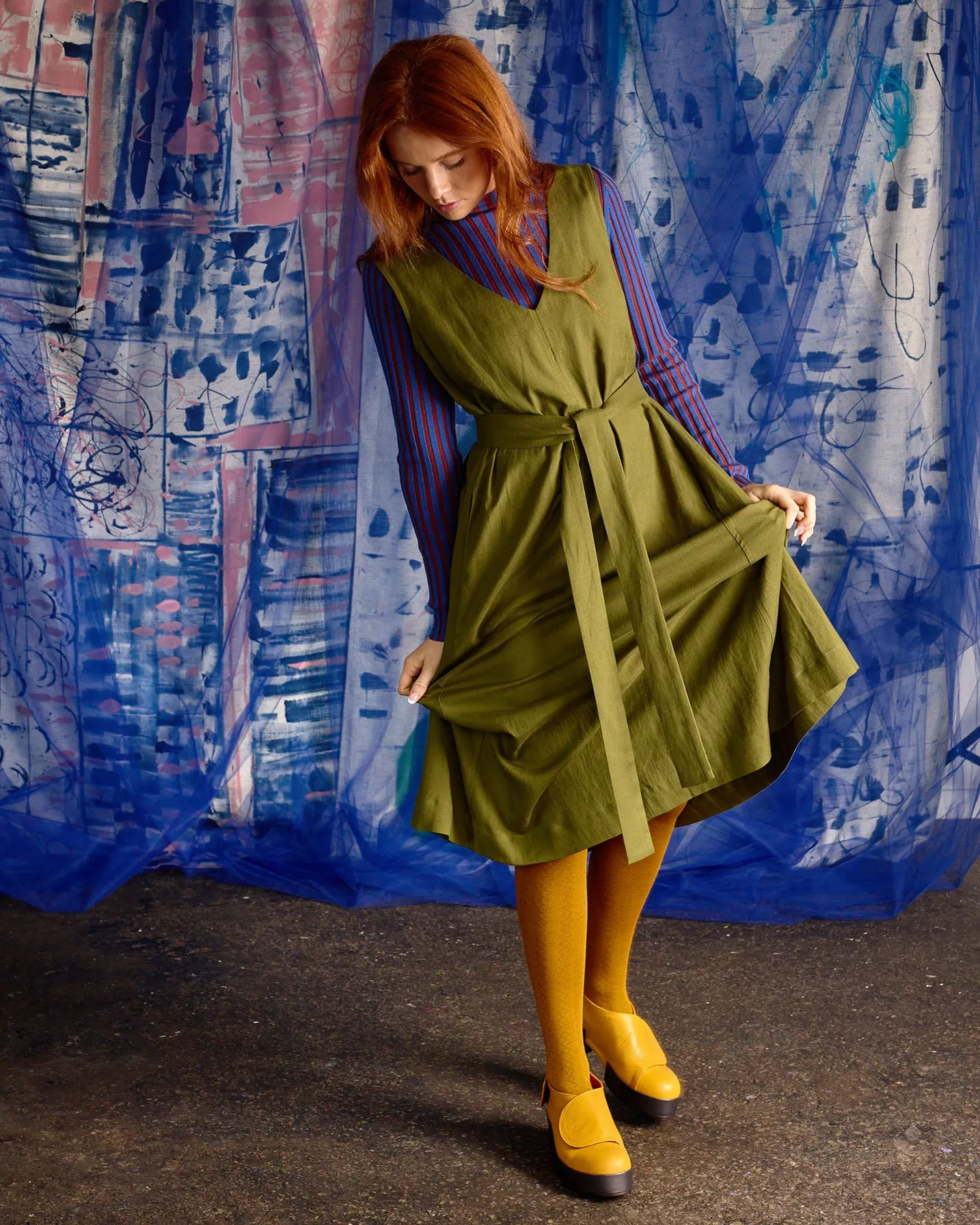 Geo Wool Tights - Ochre | Tightology