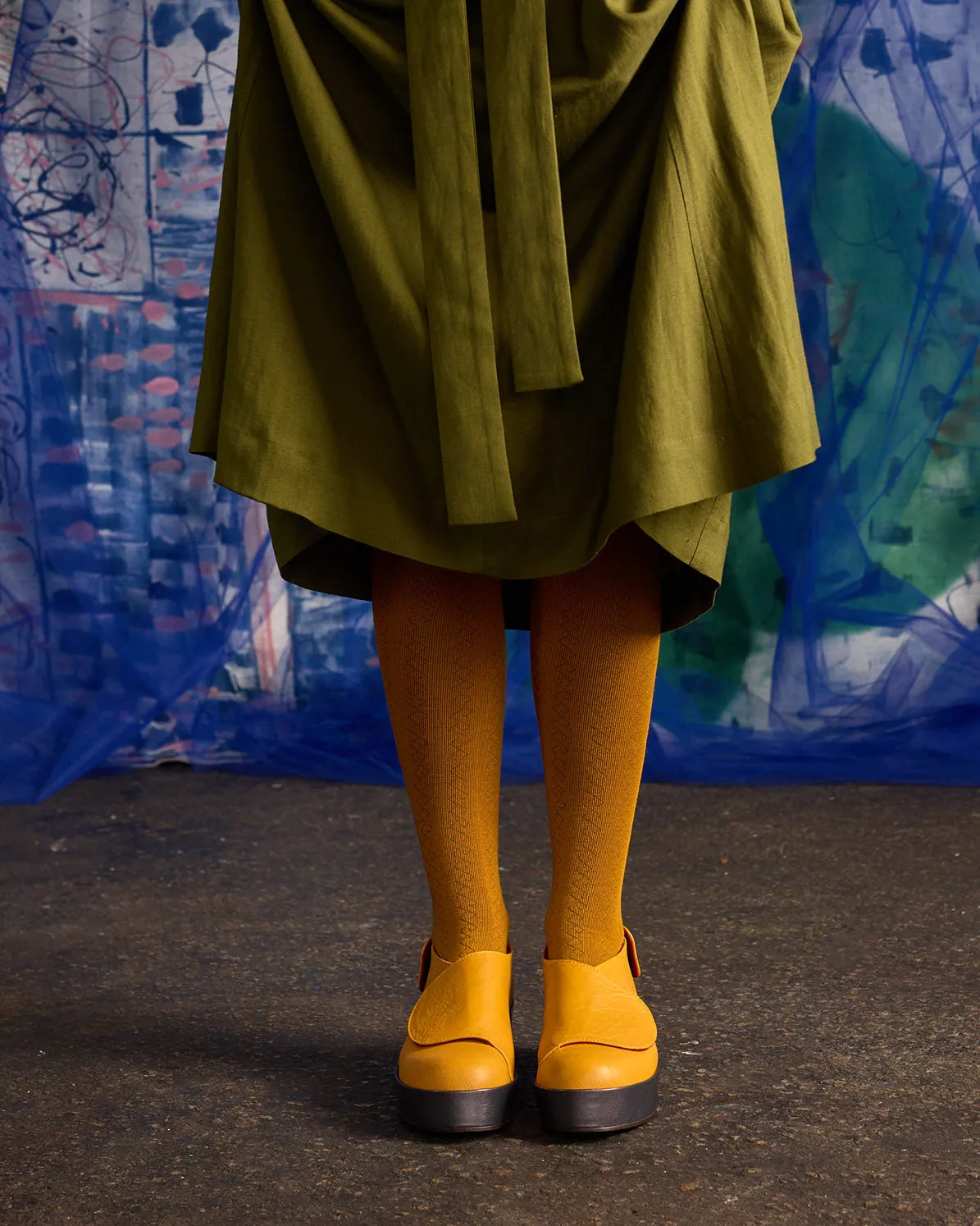Geo Wool Tights - Ochre | Tightology