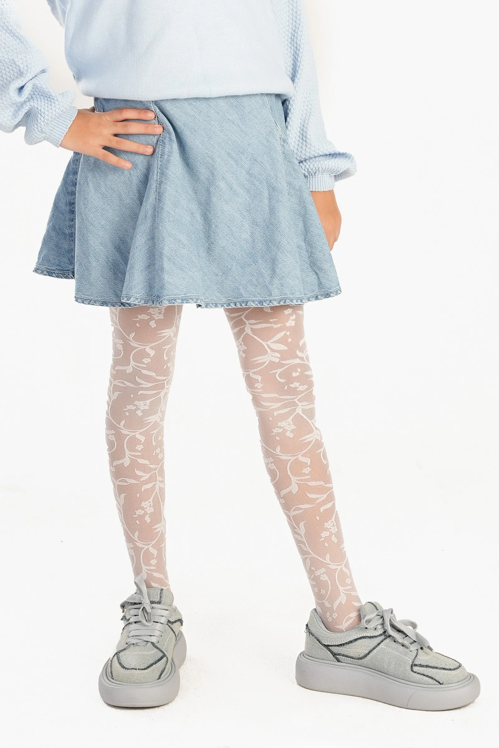 Girly Jacquard Pantyhose