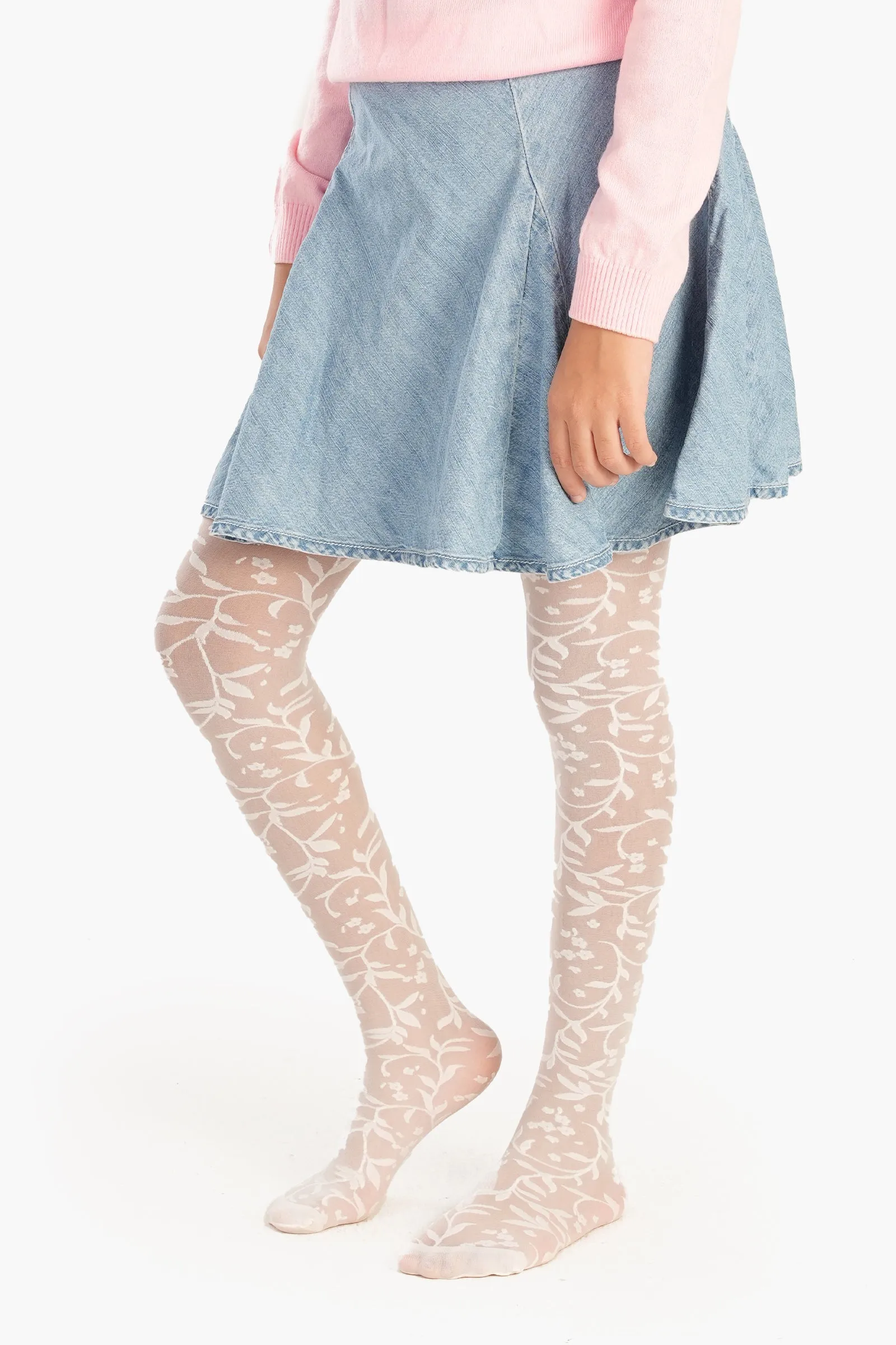 Girly Jacquard Pantyhose