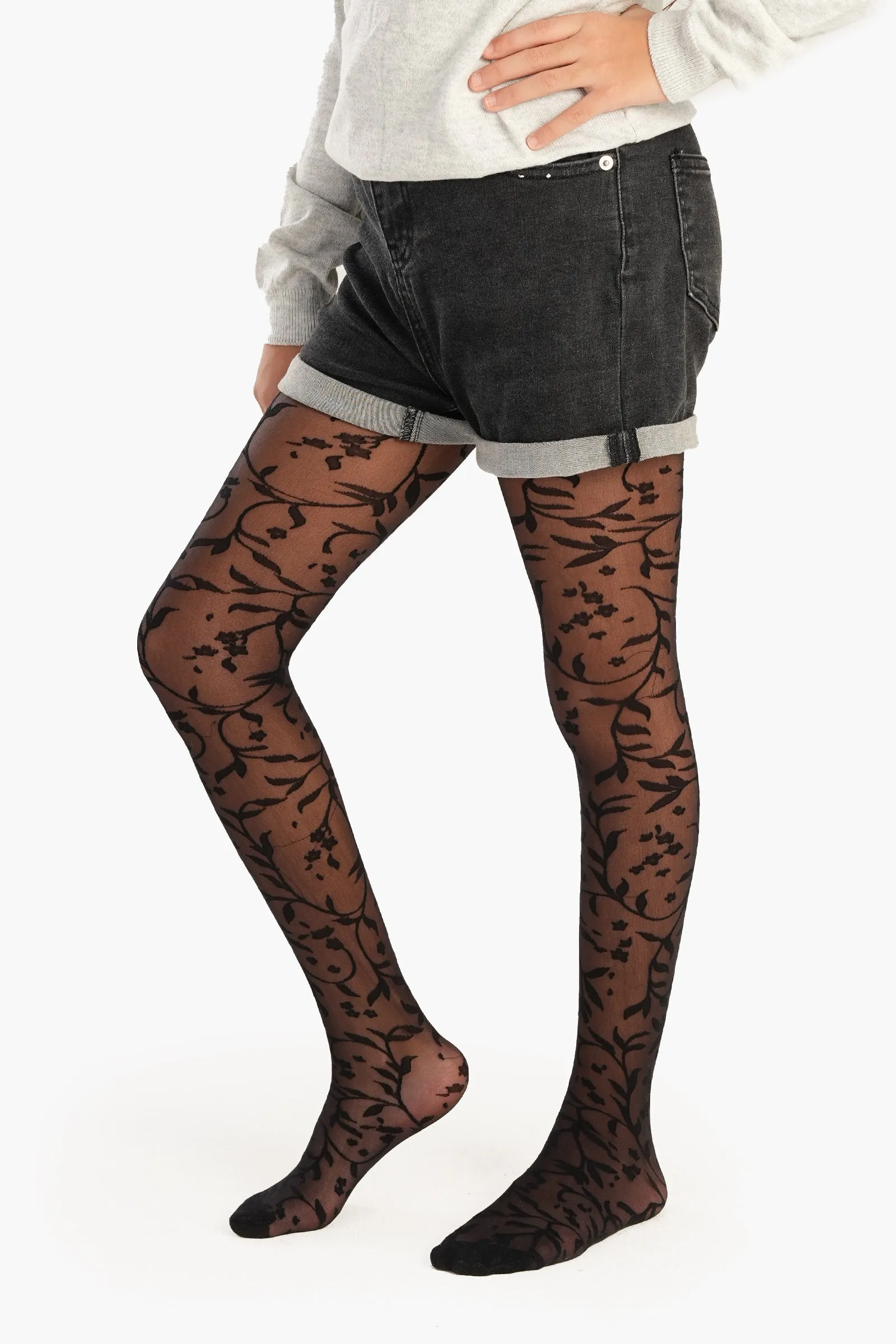 Girly Jacquard Pantyhose