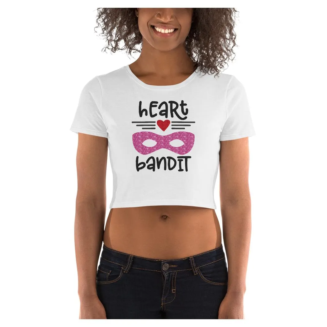 Glitter Heart Bandit Crop Tee