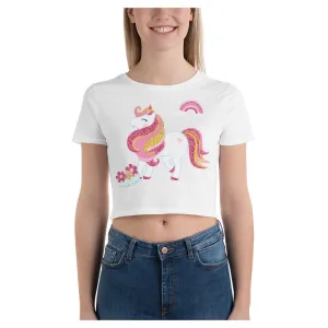 Golden Sparkle Unicorn Crop Tee