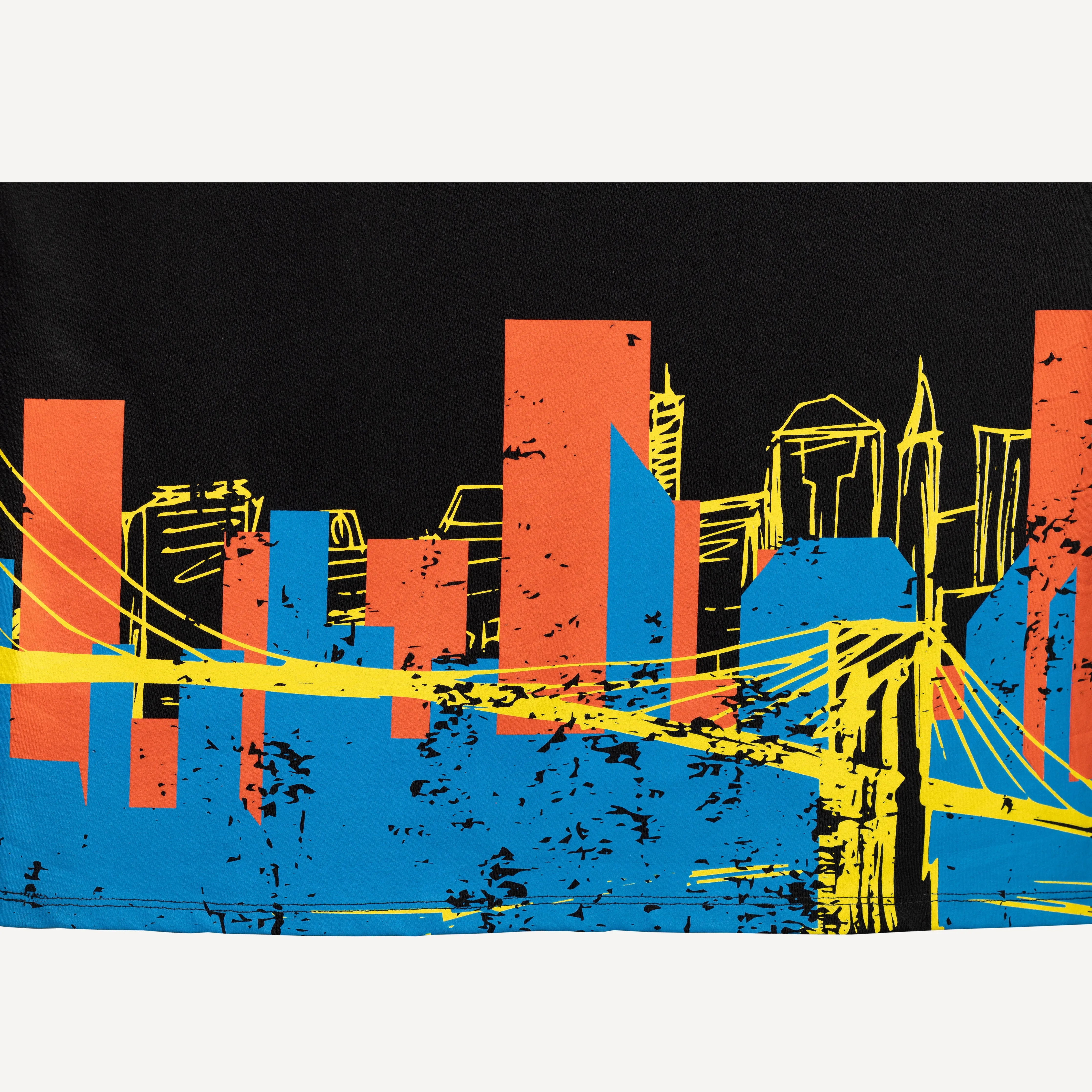 Graphic Wrap Around Crewneck Tee - Black / Brooklyn