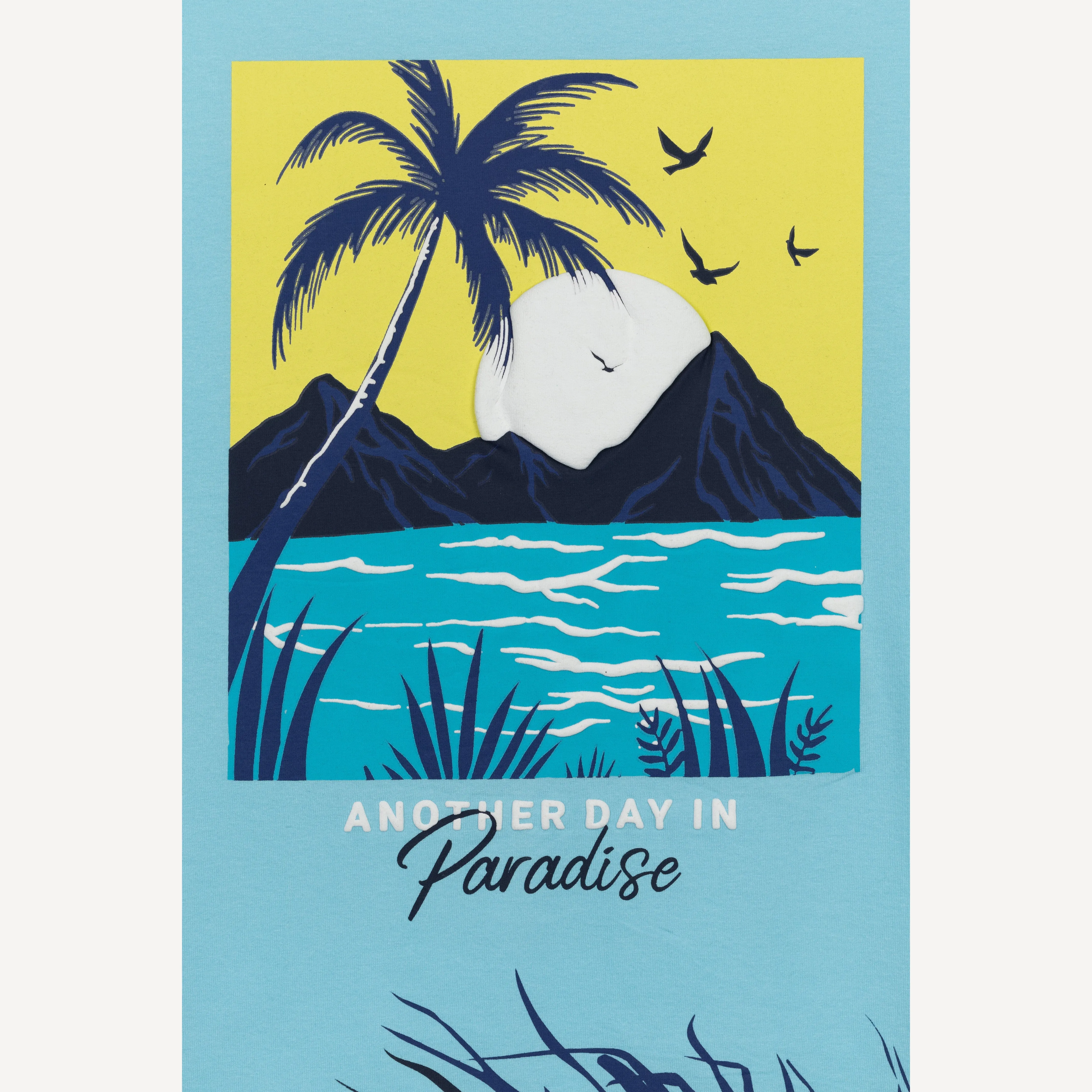 Graphic Wrap Around Crewneck Tee - Gulf Stream / Paradise