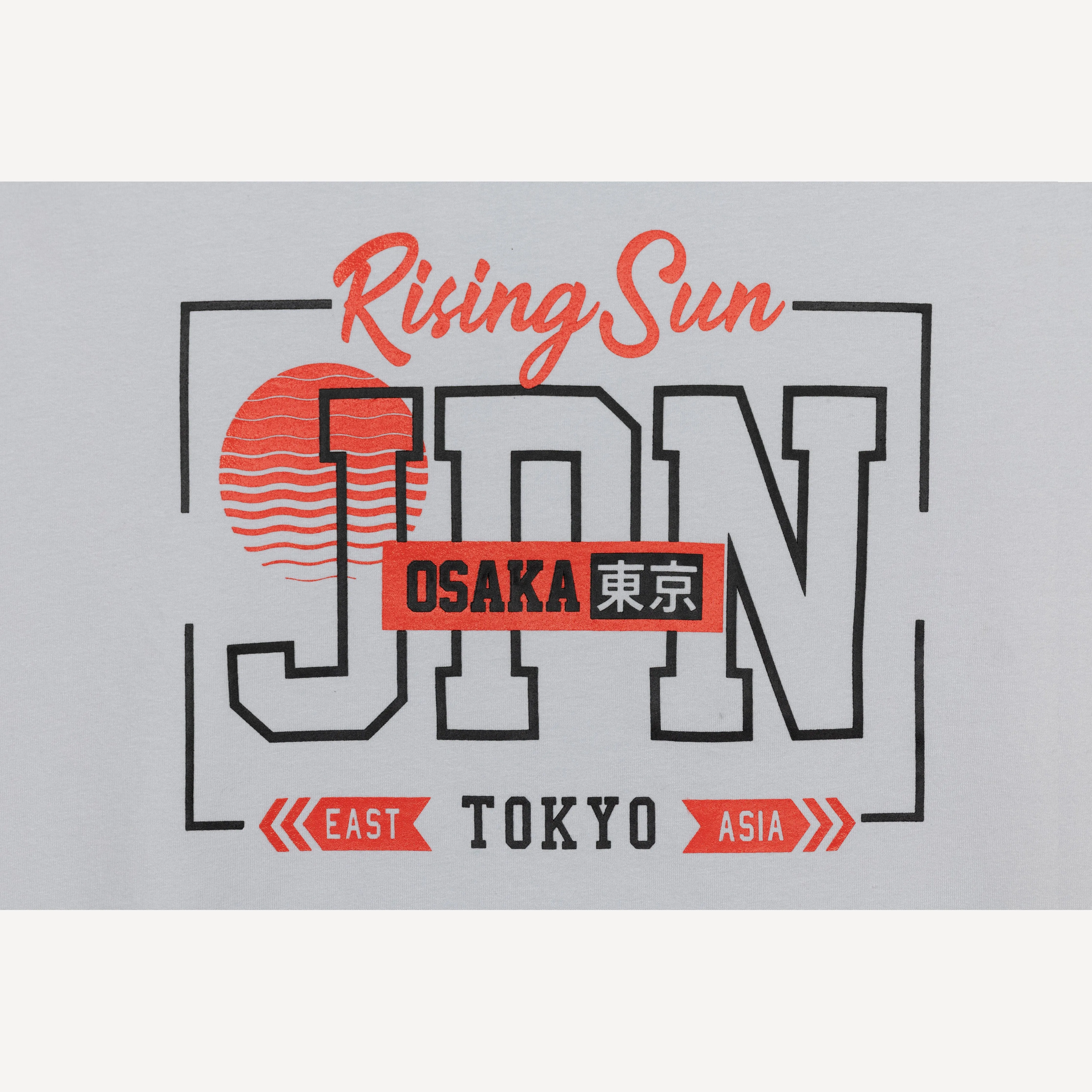 Graphic Wrap Around Crewneck Tee - Light Grey / JPN