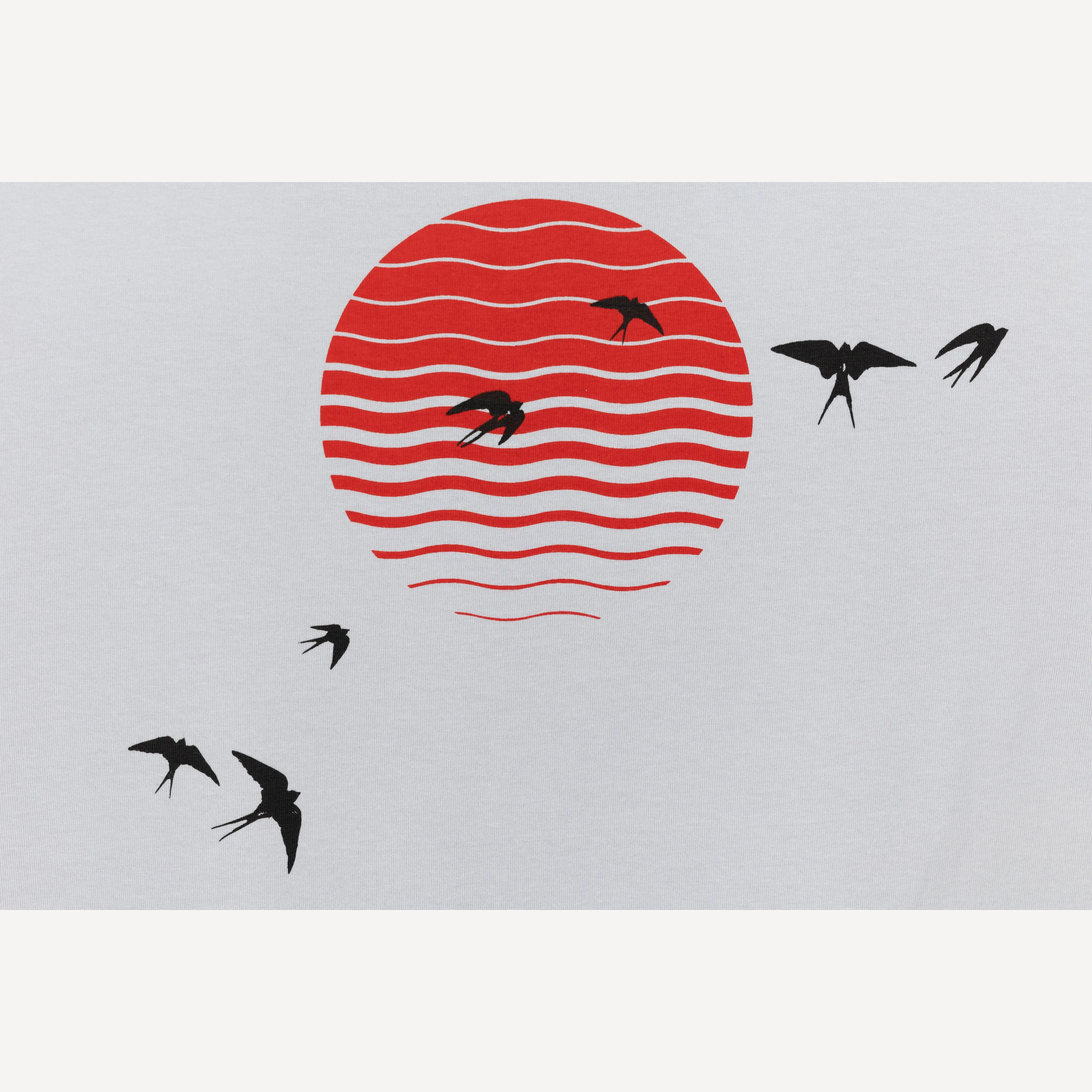Graphic Wrap Around Crewneck Tee - Light Grey / JPN