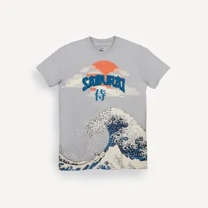 Graphic Wrap Around Crewneck Tee - Micro Chip / Samurai