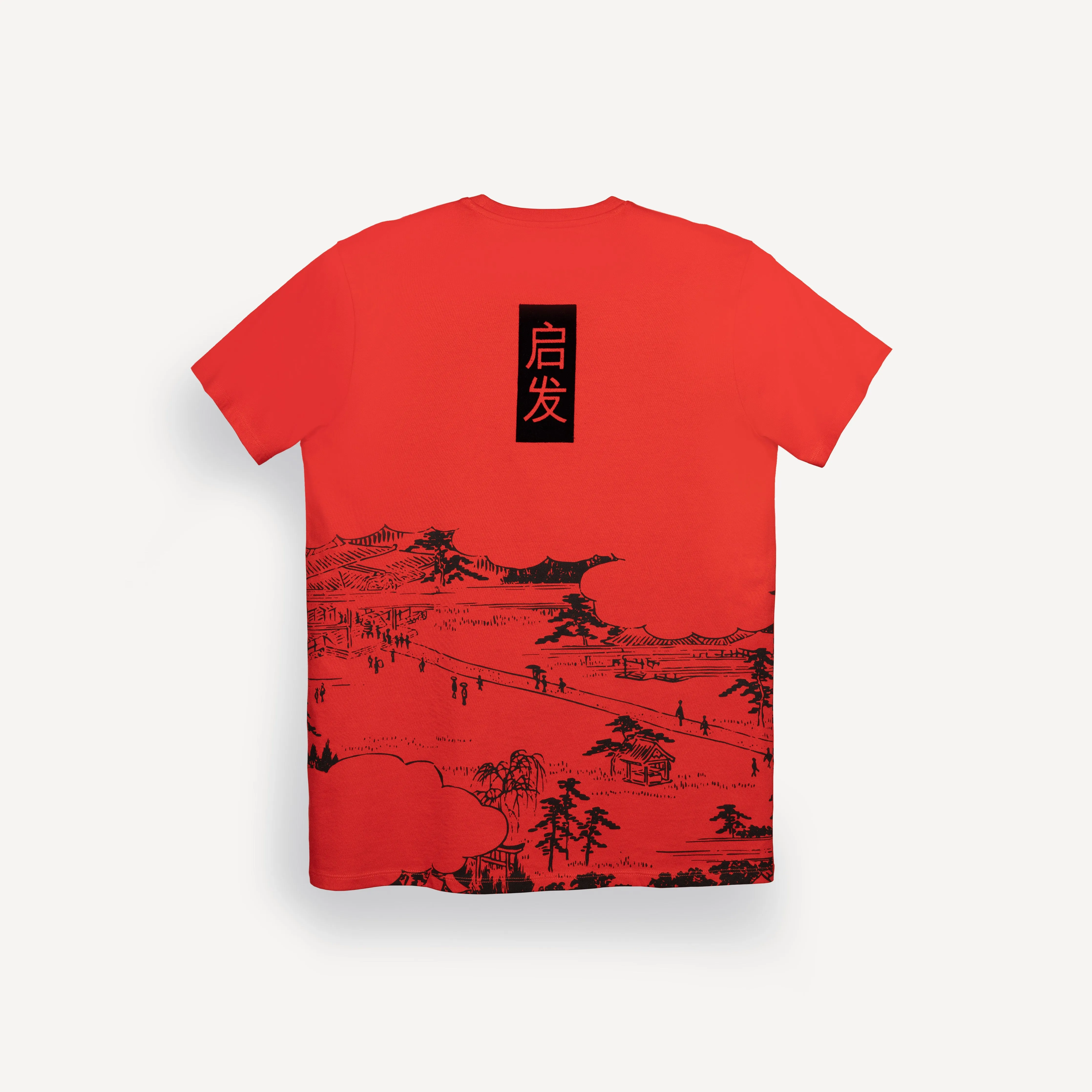 Graphic Wrap Around Crewneck Tee - Red / AllGood