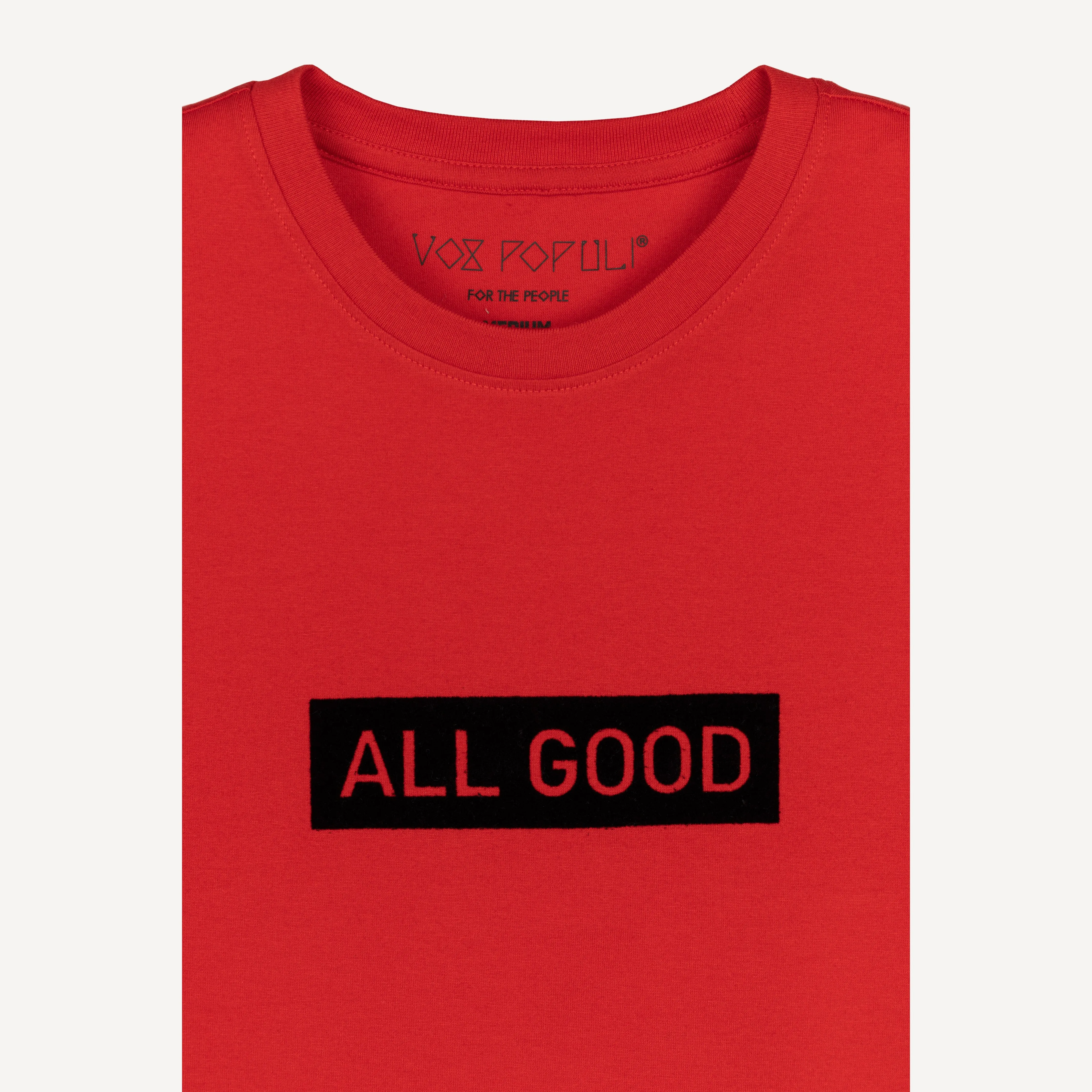 Graphic Wrap Around Crewneck Tee - Red / AllGood