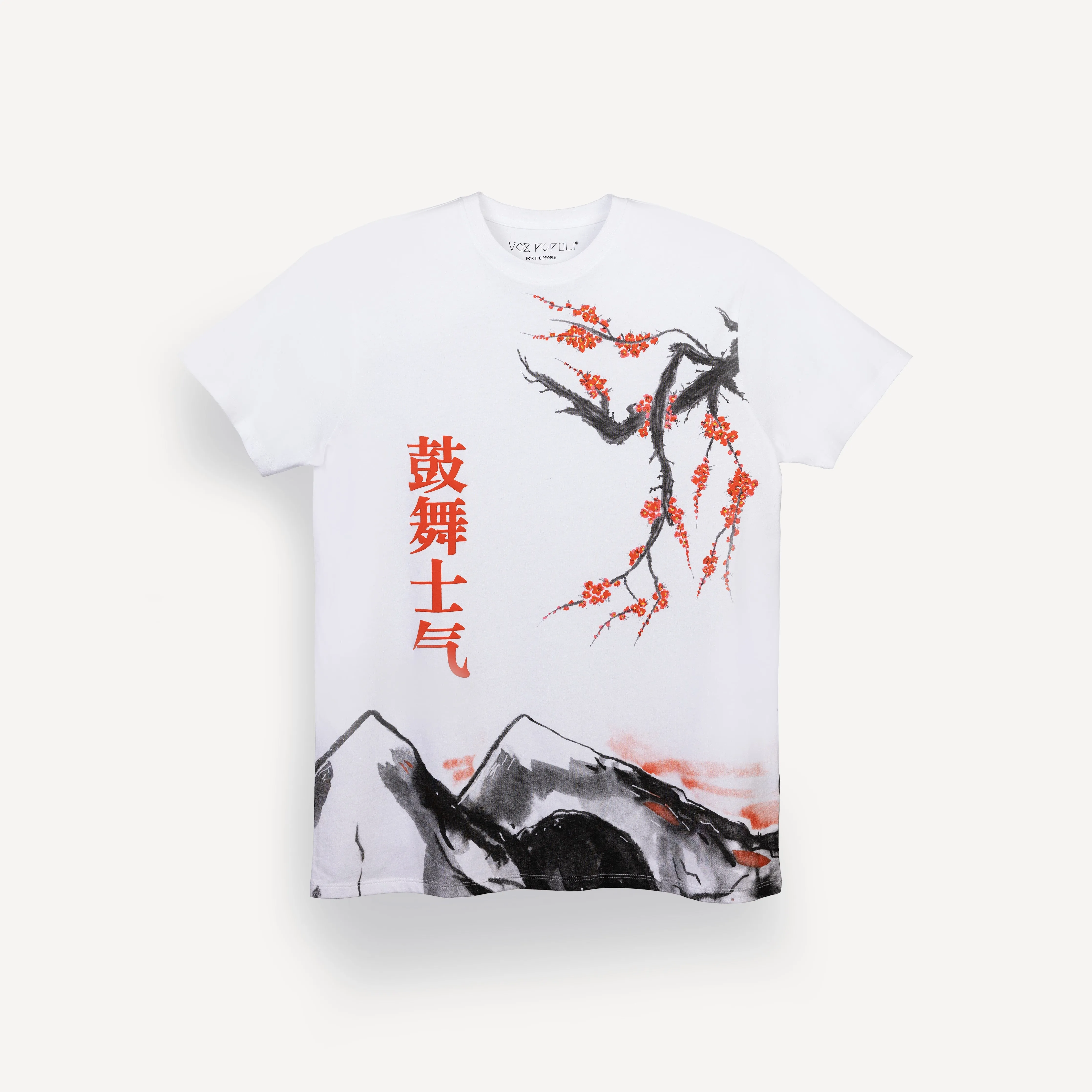 Graphic Wrap Around Crewneck Tee - White / Asian