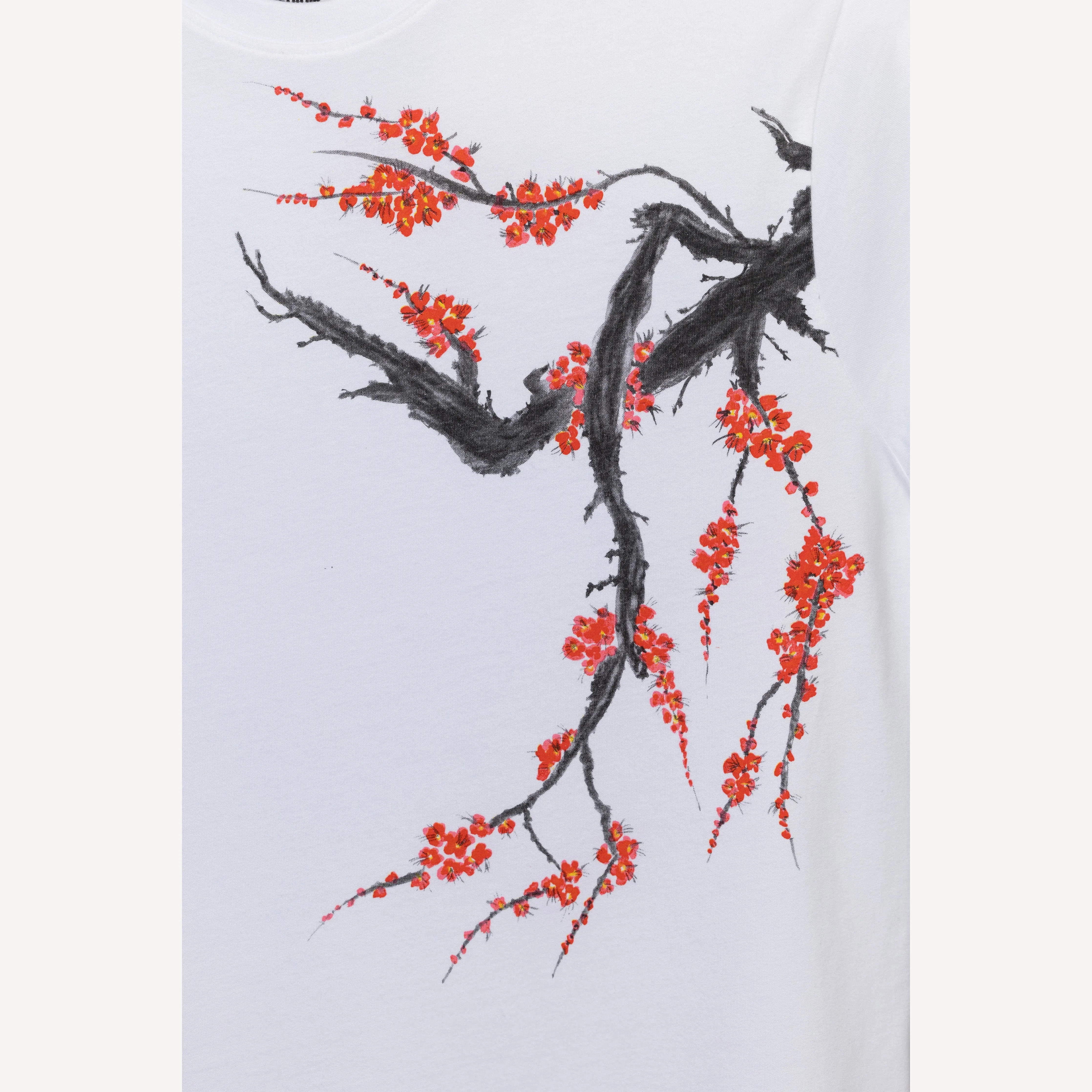 Graphic Wrap Around Crewneck Tee - White / Asian