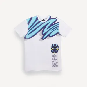 Graphic Wrap Around Crewneck Tee - White / Mask