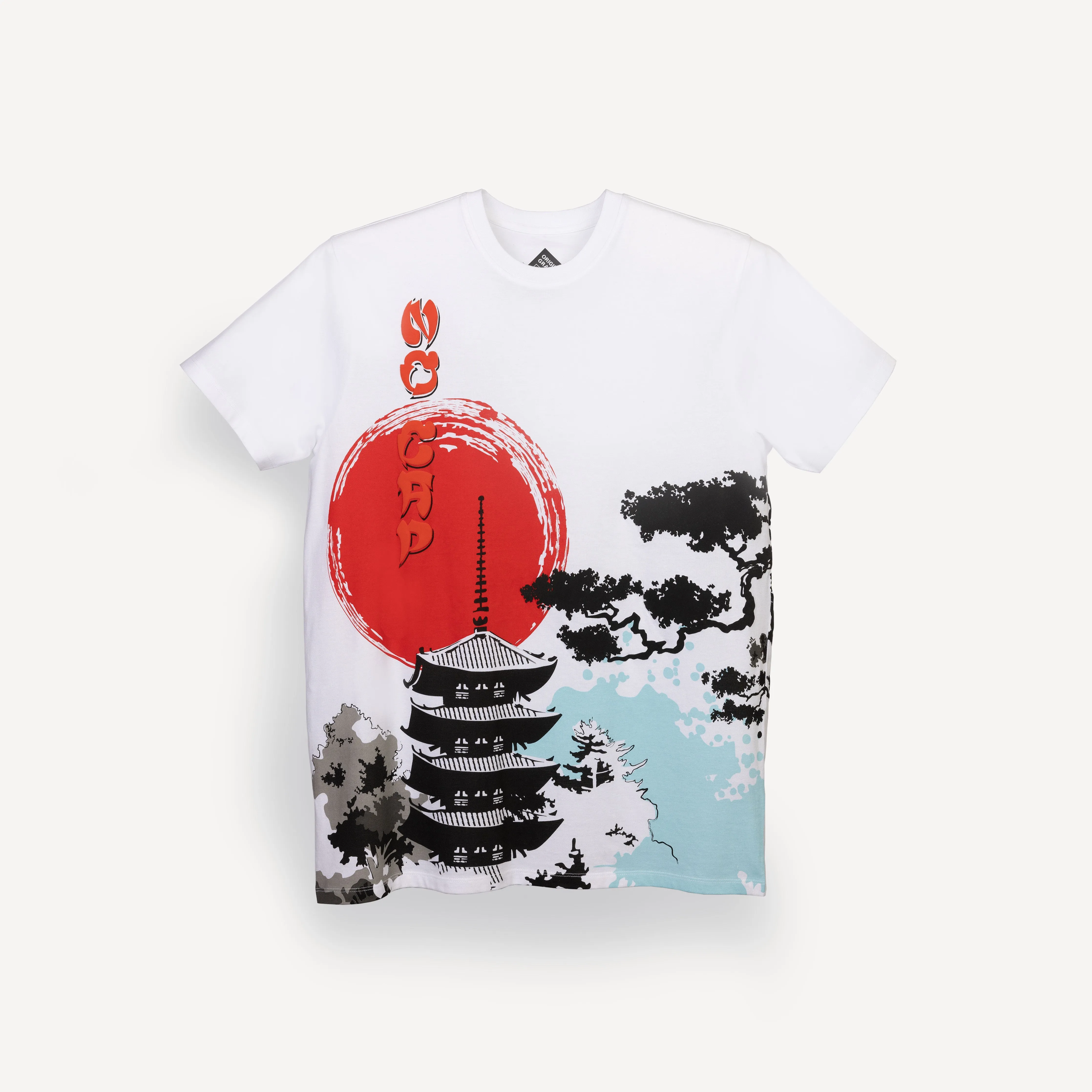 Graphic Wrap Around Crewneck Tee - White / No Cap