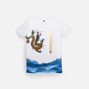 Graphic Wrap Around Crewneck Tee - White / Respect