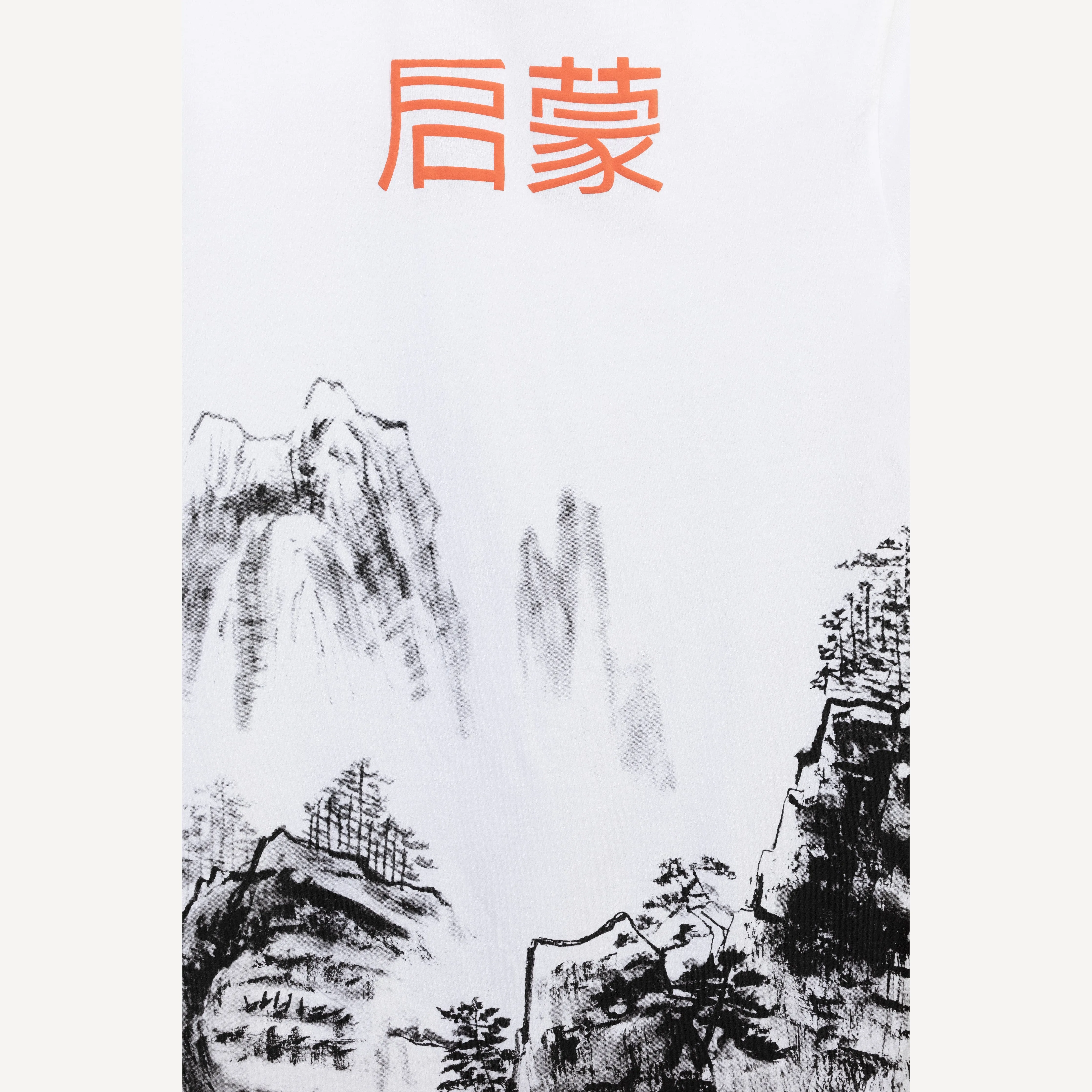 Graphic Wrap Around Crewneck Tee - White / Tokyo