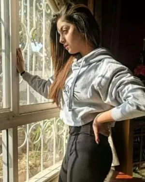 GREY CROPPED HOODIE FOR womens