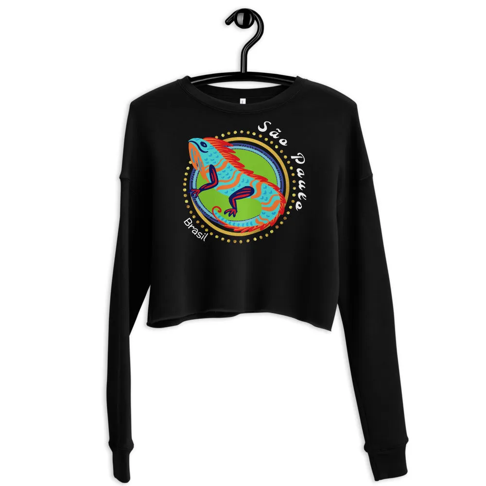 Happy Iguana Crop Sweatshirt
