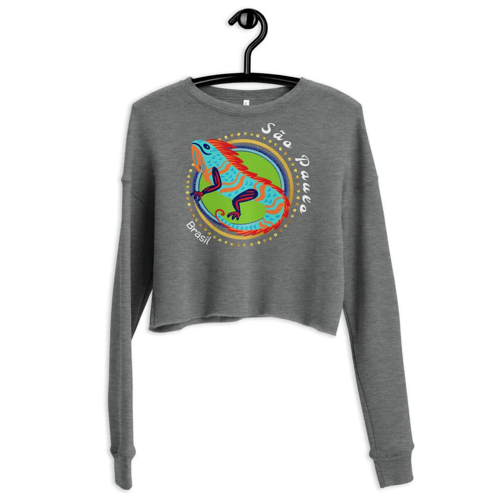 Happy Iguana Crop Sweatshirt