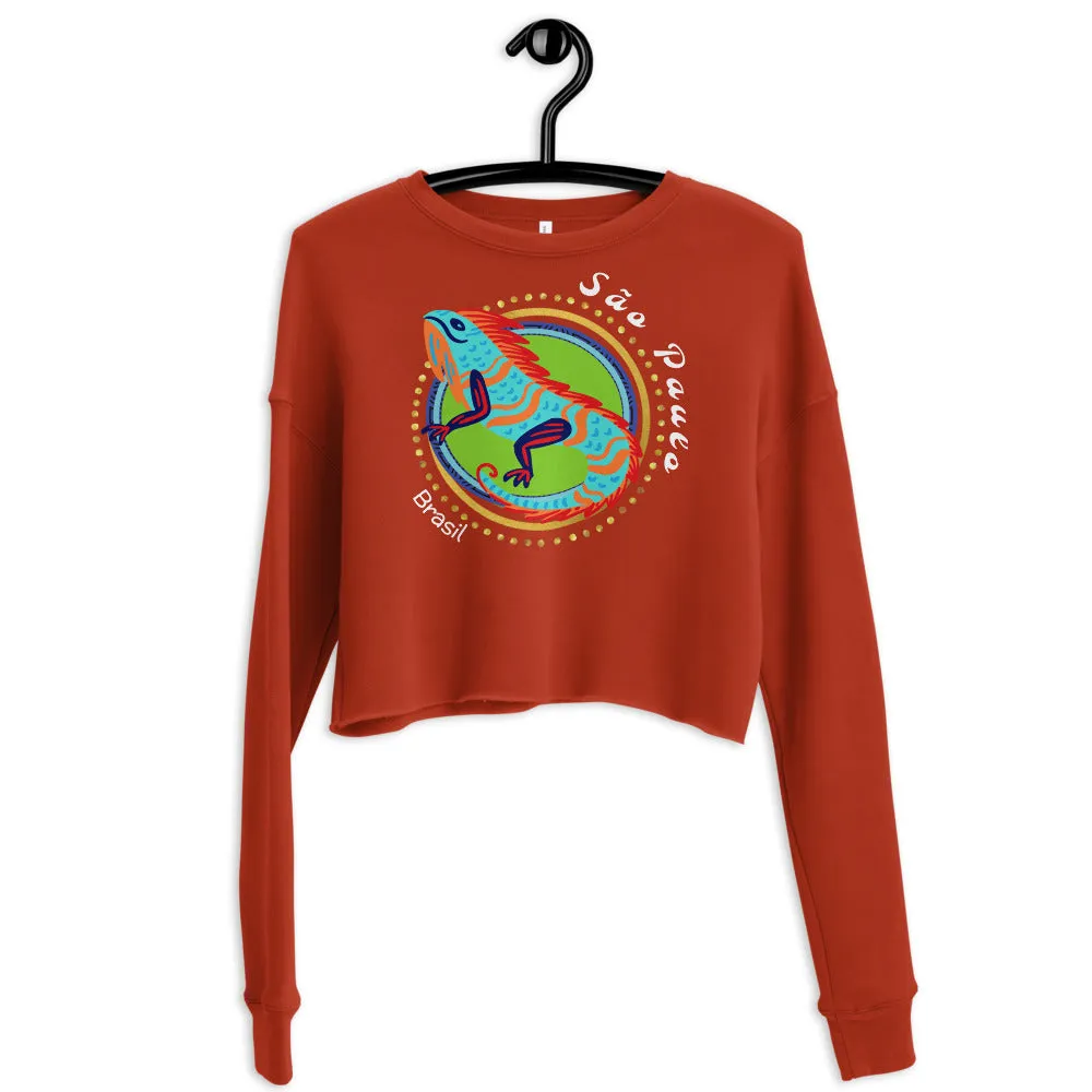Happy Iguana Crop Sweatshirt